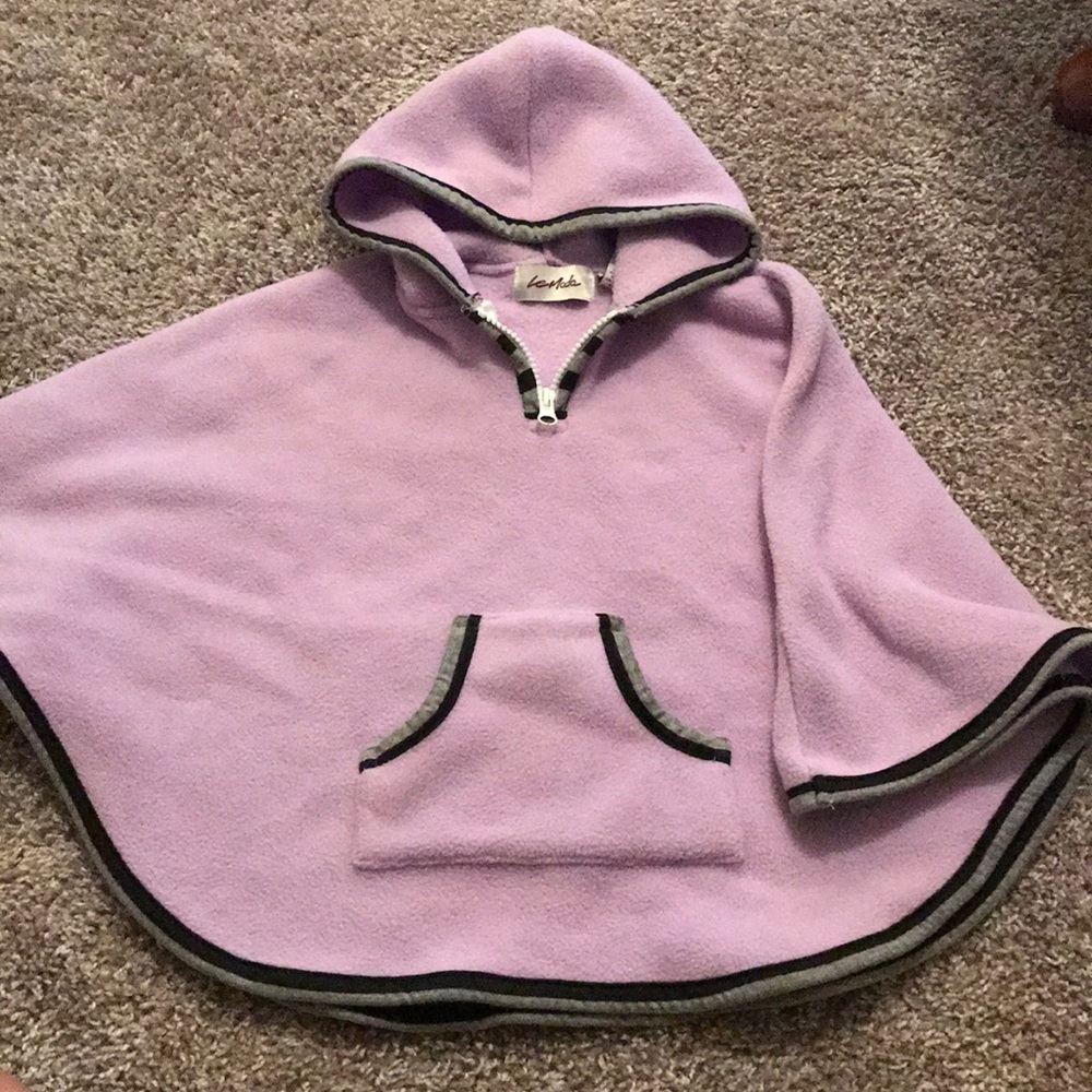 Little girls fleece poncho